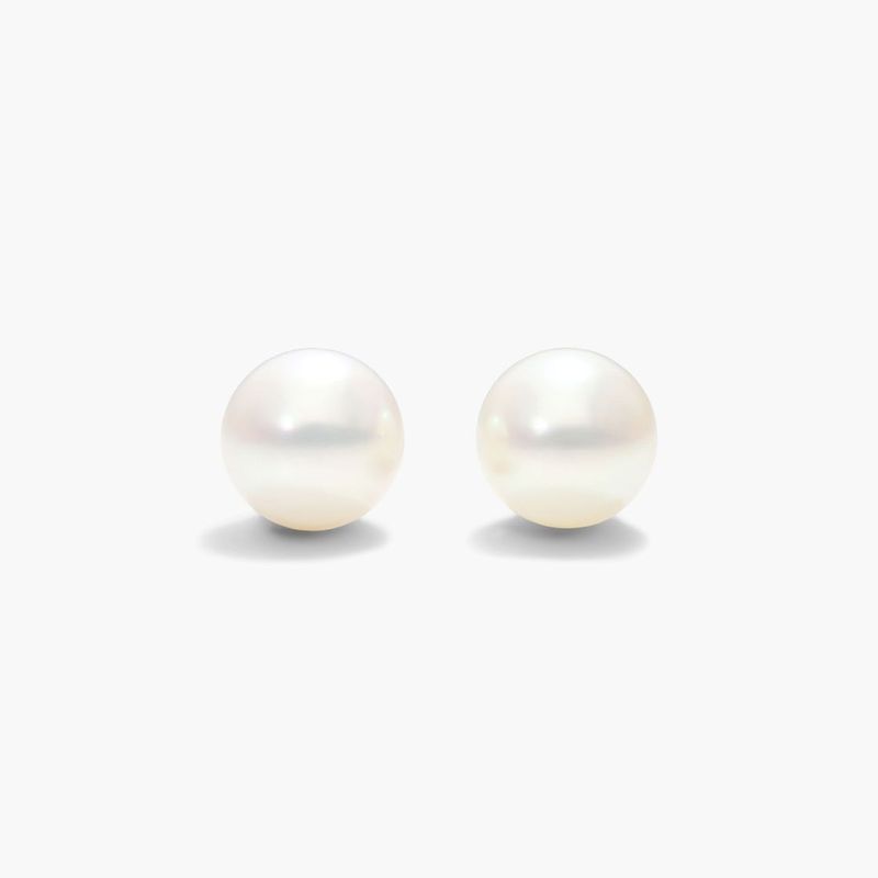 Cultured Akoya Pearl Earrings In 14K White Gold (7.0-7.5mm)