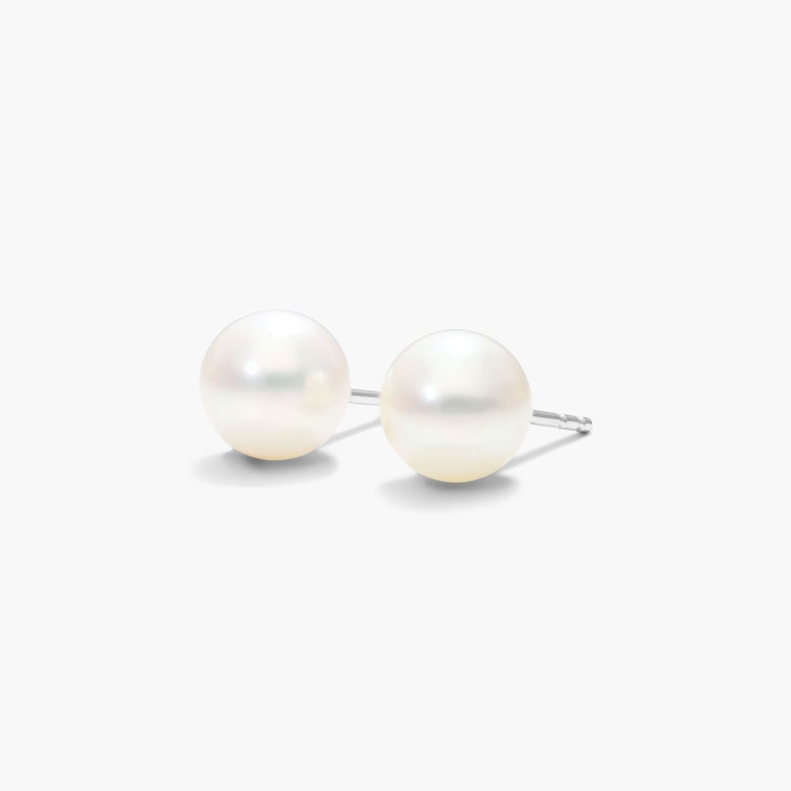 Cultured Akoya Pearl Earrings In 14K White Gold (7.0-7.5mm)