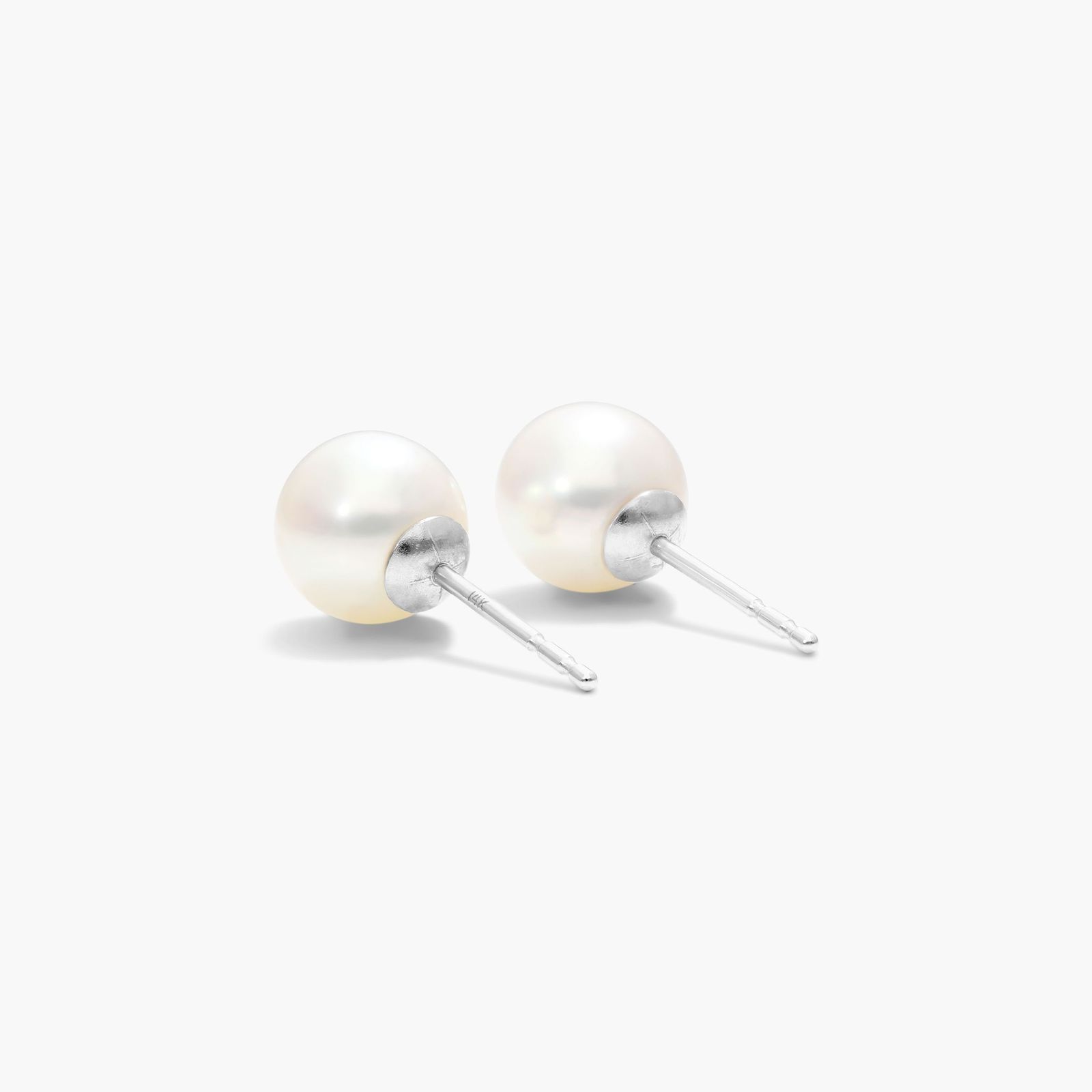 Cultured Akoya Pearl Earrings In 14K White Gold (7.0-7.5mm)