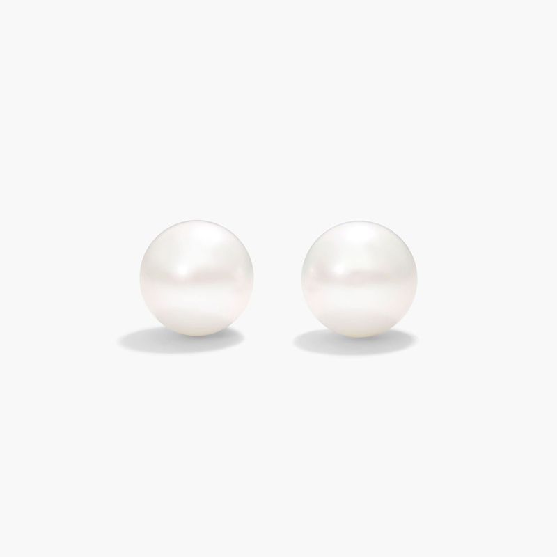 Cultured Akoya Pearl Earrings In 14K White Gold (7.5-8.0mm)
