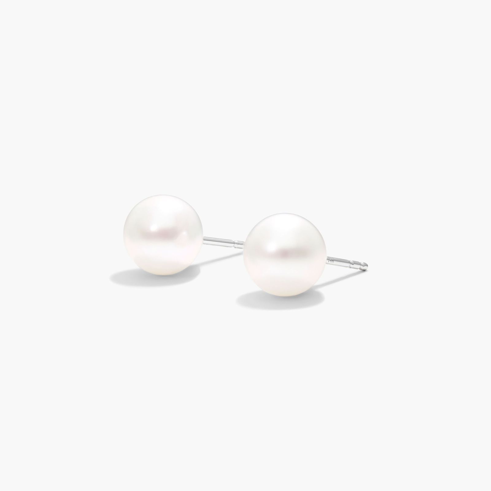 Cultured Akoya Pearl Earrings In 14K White Gold (7.5-8.0mm)