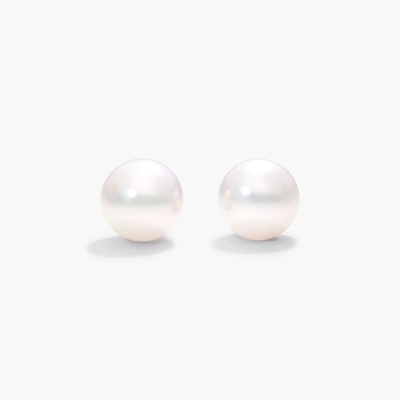Cultured Akoya Pearl Earrings In 14K White Gold (8.0-8.5mm)