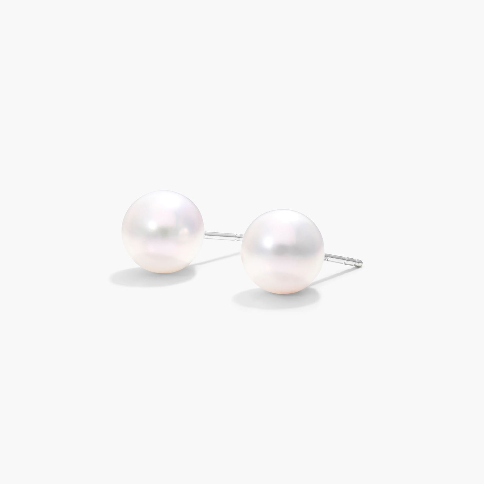 Cultured Akoya Pearl Earrings In 14K White Gold (8.0-8.5mm)