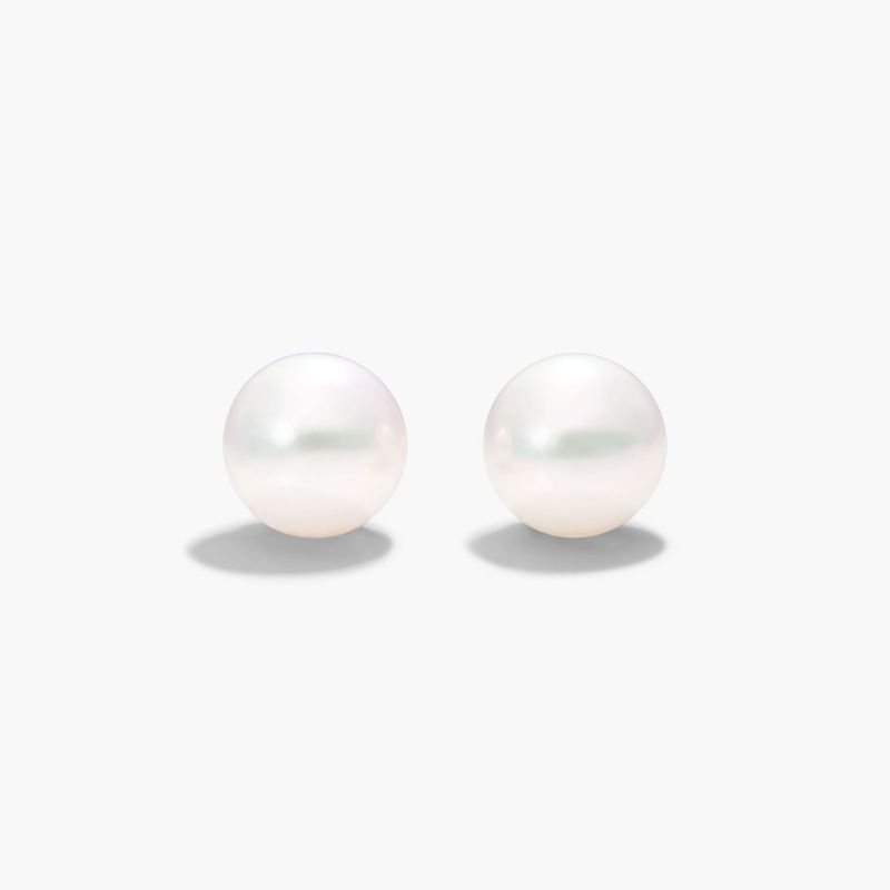 Cultured Akoya Pearl Earrings In 14K White Gold (8.5-9.0mm)