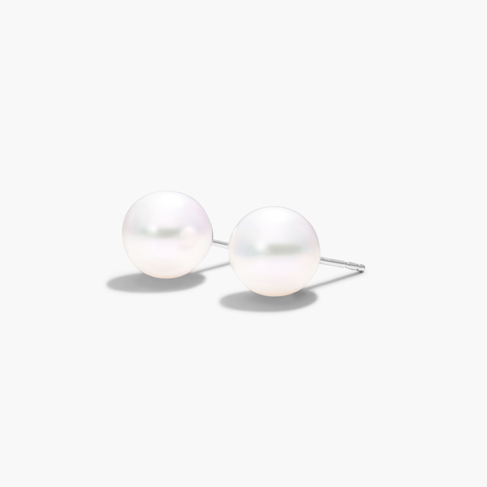 Cultured Akoya Pearl Earrings In 14K White Gold (8.5-9.0mm)