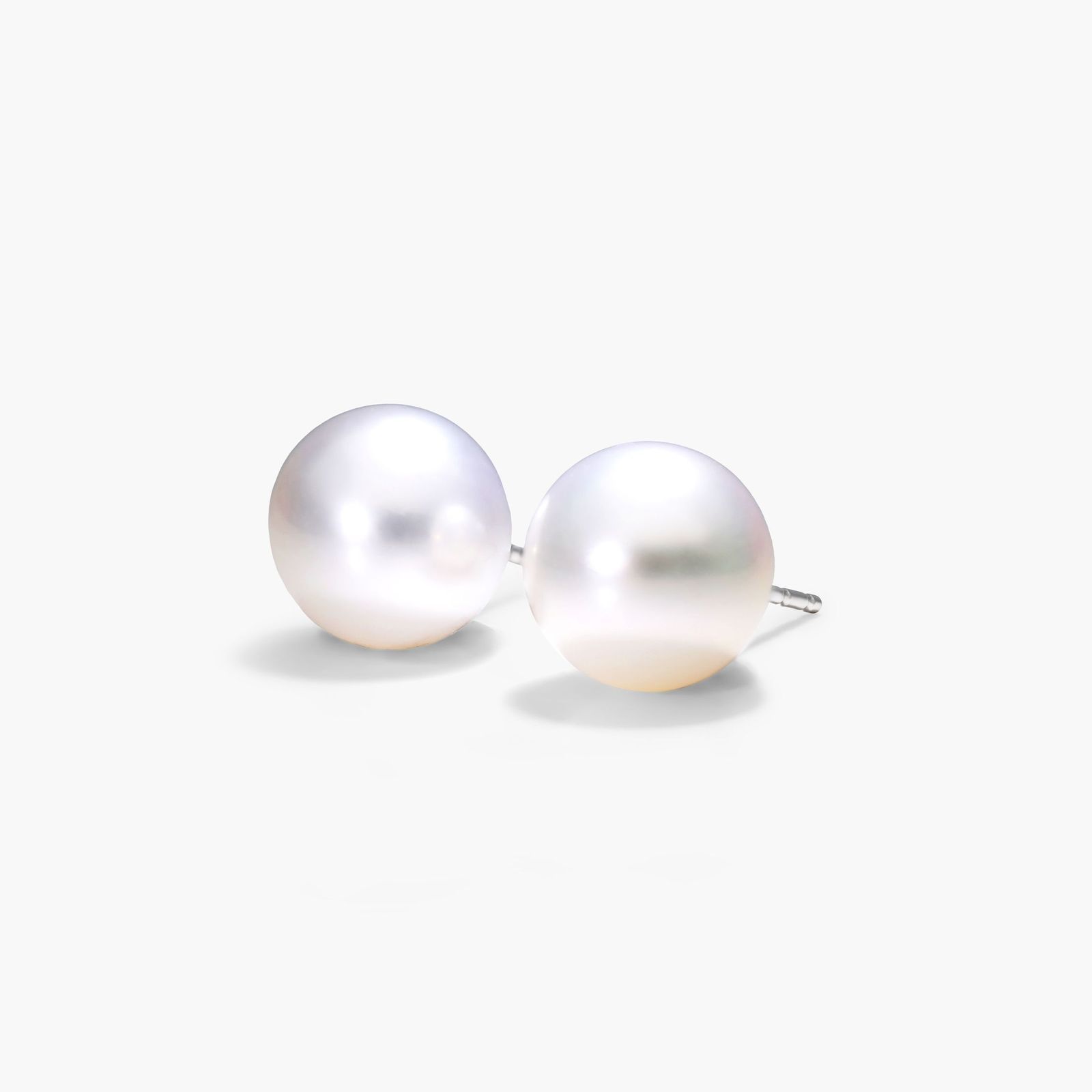 Cultured South Sea Pearl Earrings In 14K White Gold (9.0-9.5mm)