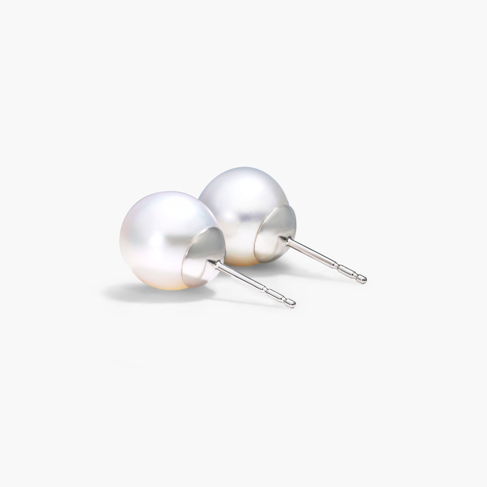 Cultured South Sea Pearl Earrings In 14K White Gold (9.0-9.5mm)
