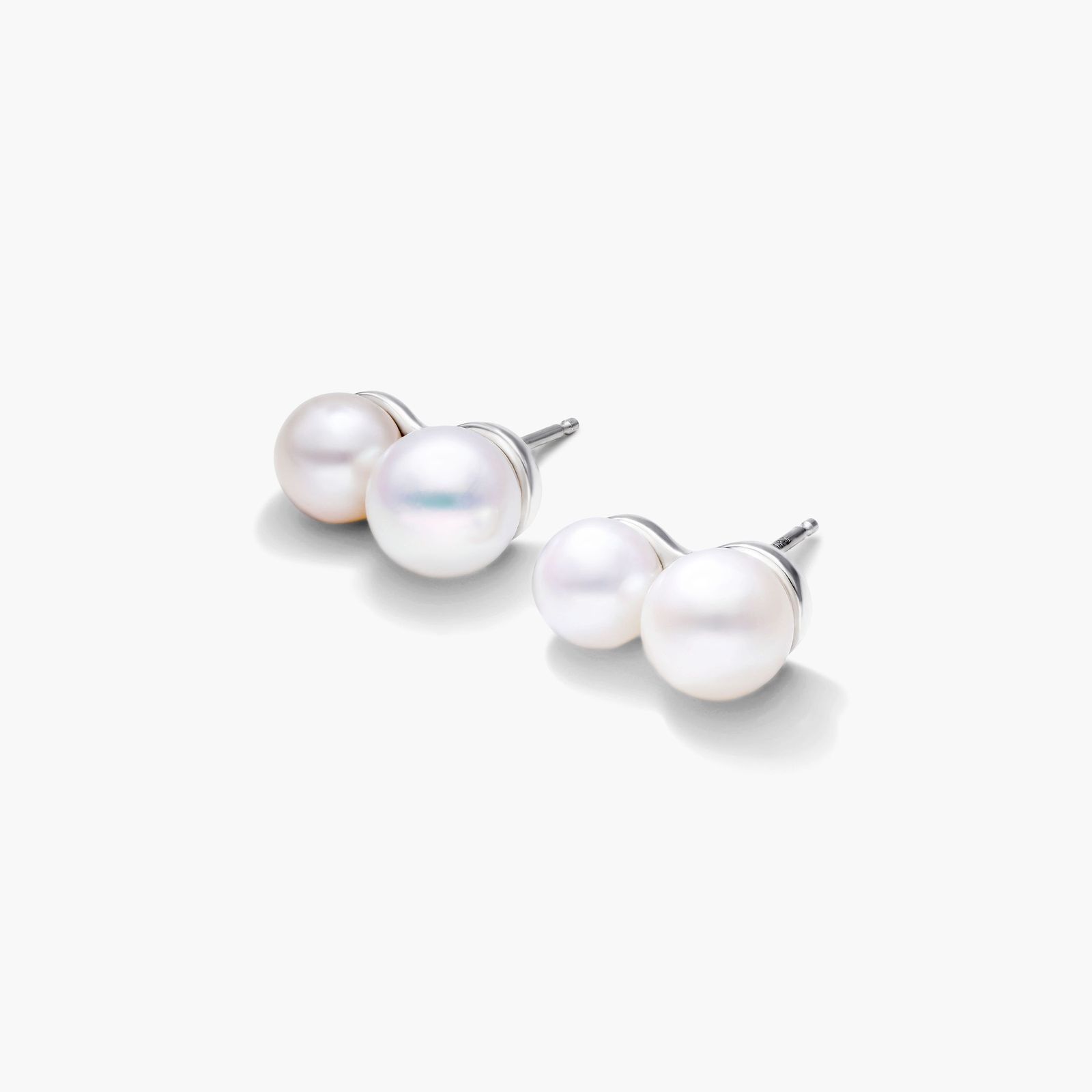 Cultured Freshwater Pearl Stack Earrings In 14K White Gold