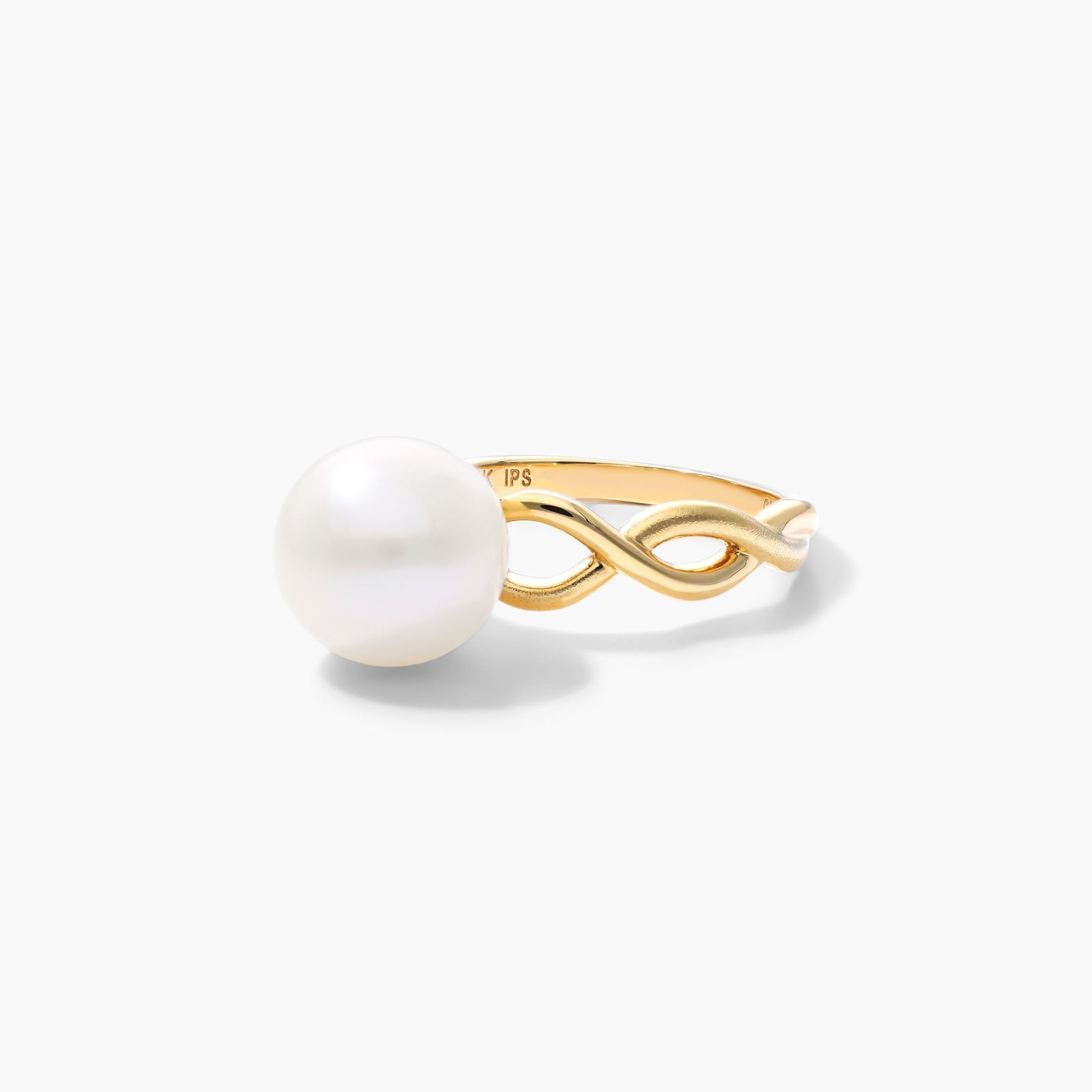 Freshwater Cultured Pearl Twist Ring In 14K Yellow Gold