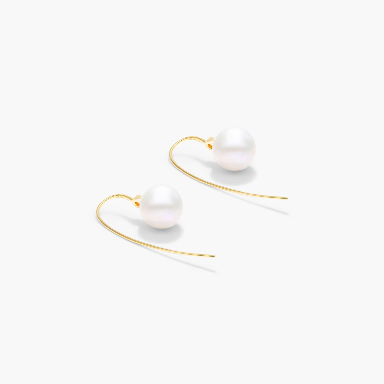 Windsor Freshwater Windsor Pearl And Diamond Wire Earrings In 14K Yellow Gold