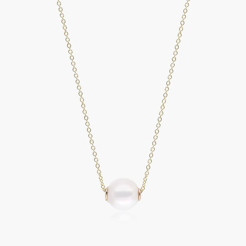 14K Yellow Gold Akoya Cultured Pearl Sliding Necklace