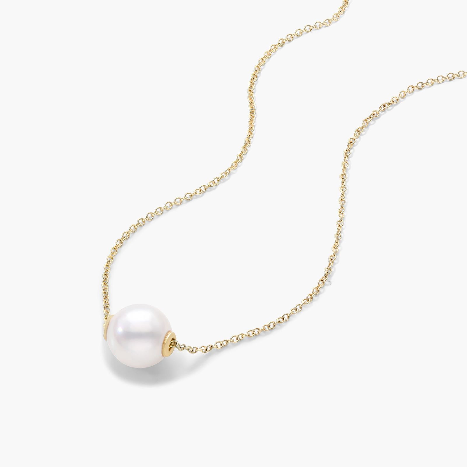 14K Yellow Gold Akoya Cultured Pearl Sliding Necklace