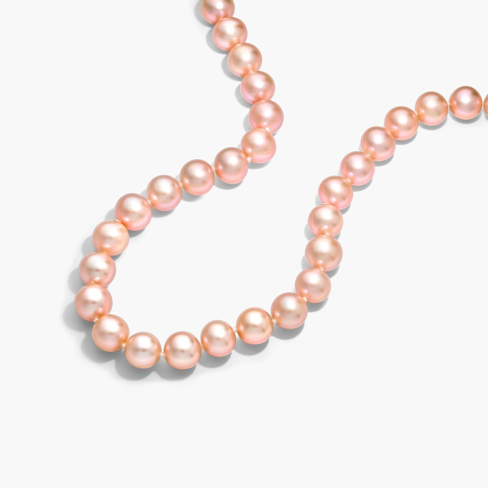 14K White Gold Pink Freshwater Cultured Pearl Fishclasp Necklace (7-8mm)
