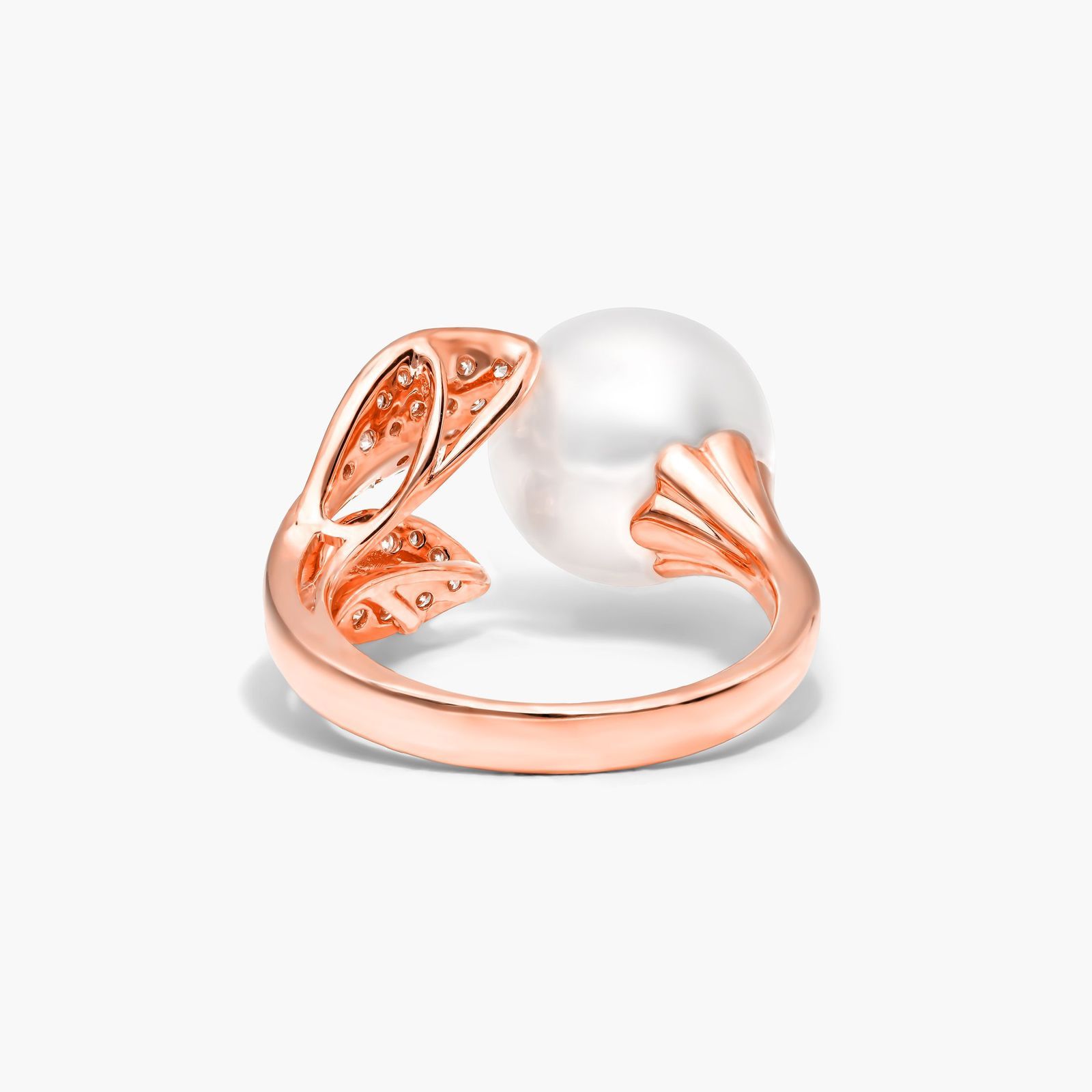 South Sea Cultured Pearl And Diamond Ring In 18K Rose Gold