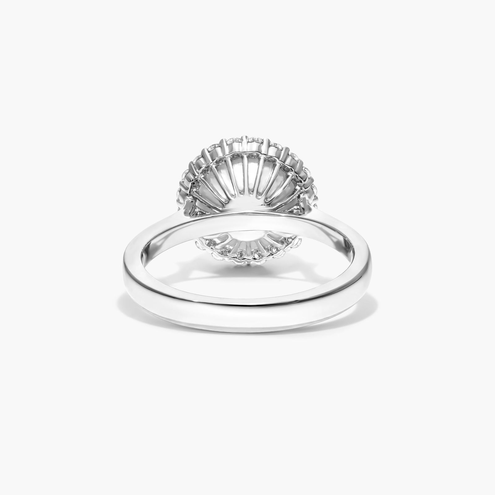 Akoya Cultured Pearl And Diamond Halo Ring In 14K White Gold