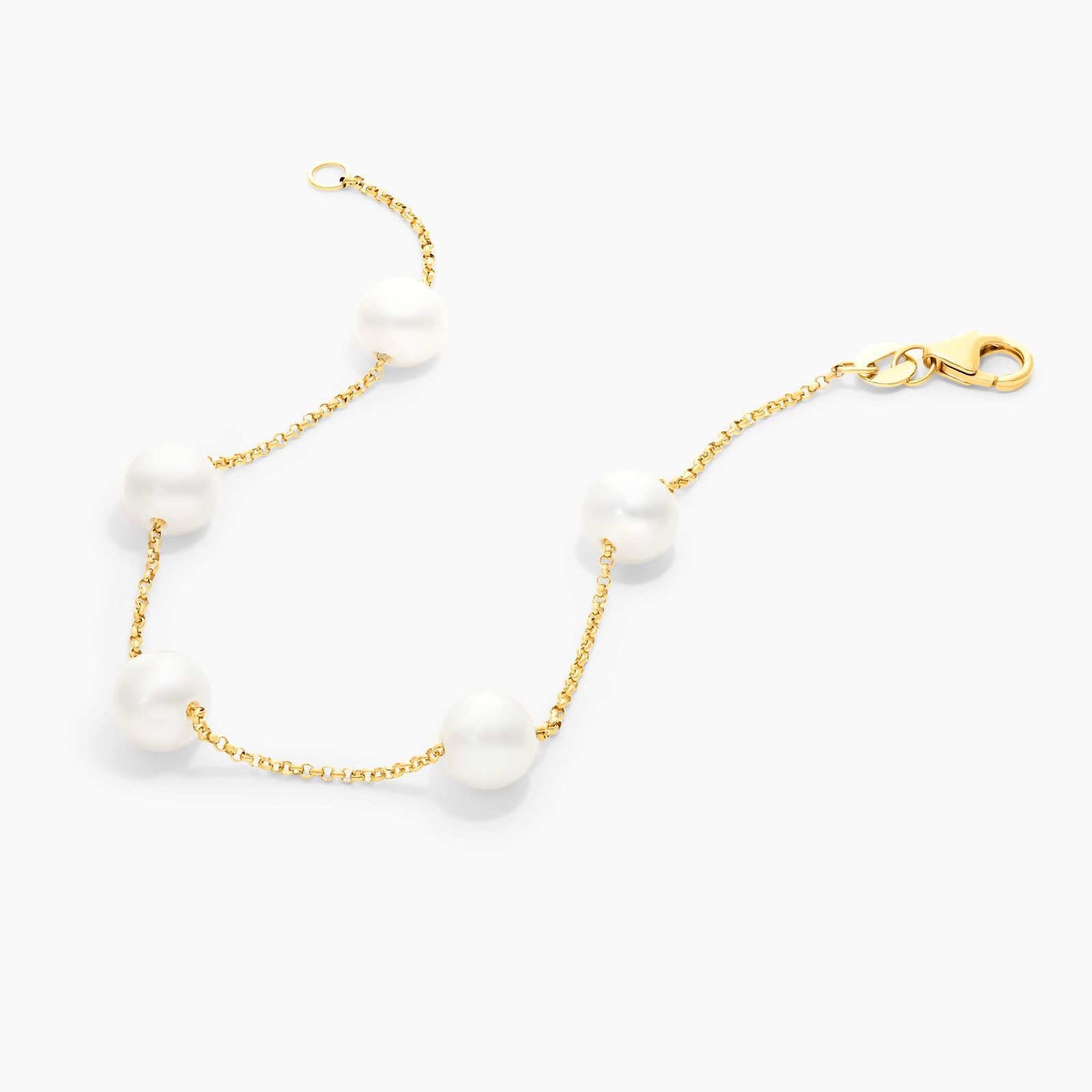 Freshwater Cultured Pearl Station Bracelet In 14K Yellow Gold
