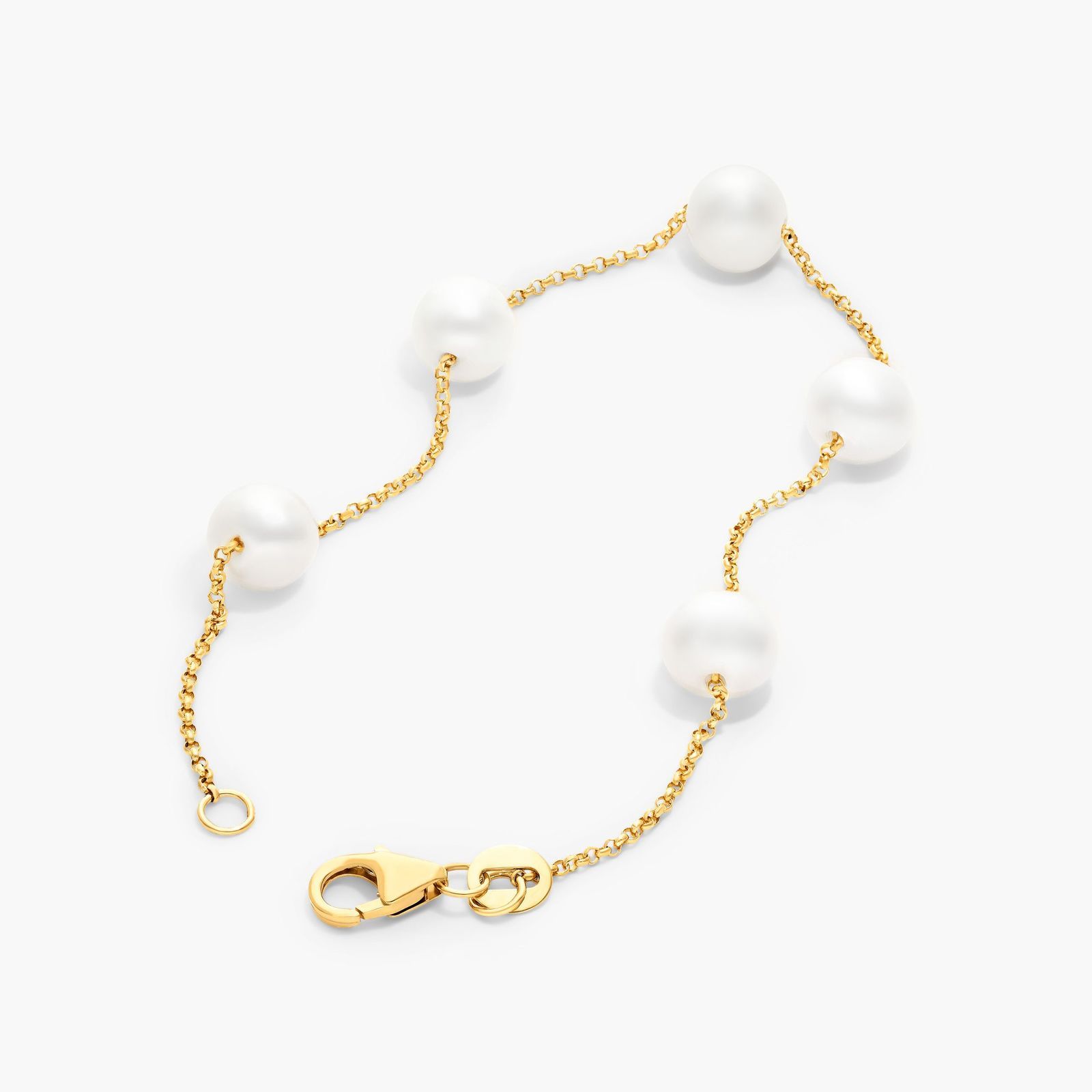 Freshwater Cultured Pearl Station Bracelet In 14K Yellow Gold