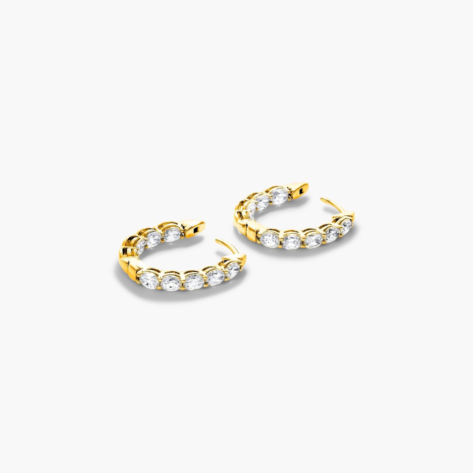 Inside Out 2 CTW Oval Cut Lab-Grown Diamond Hoop Earrings In 14K Yellow Gold