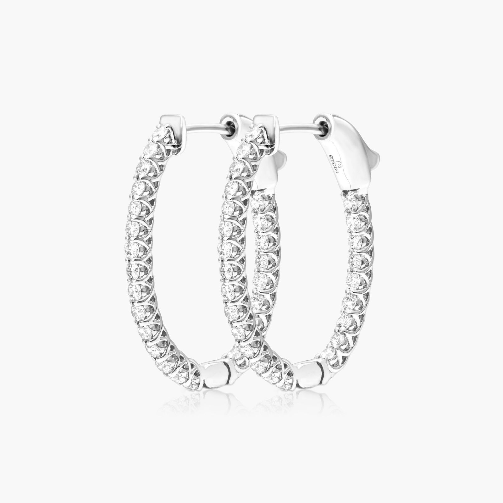 Lucida 1 CTW Diamond Hoop Earrings In 14K White Gold