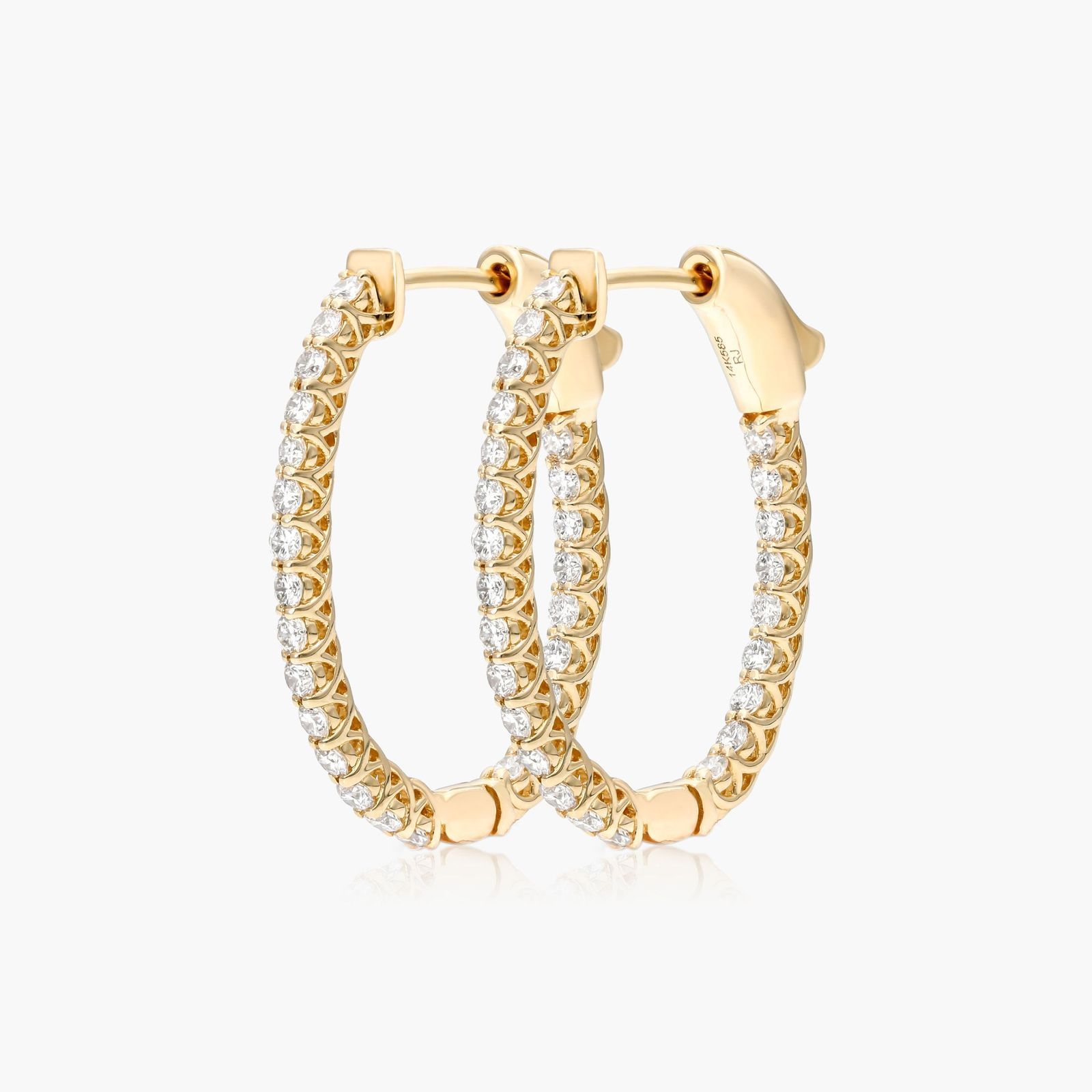 Lucida 1 CTW Diamond Hoop Earrings In 14K Yellow Gold