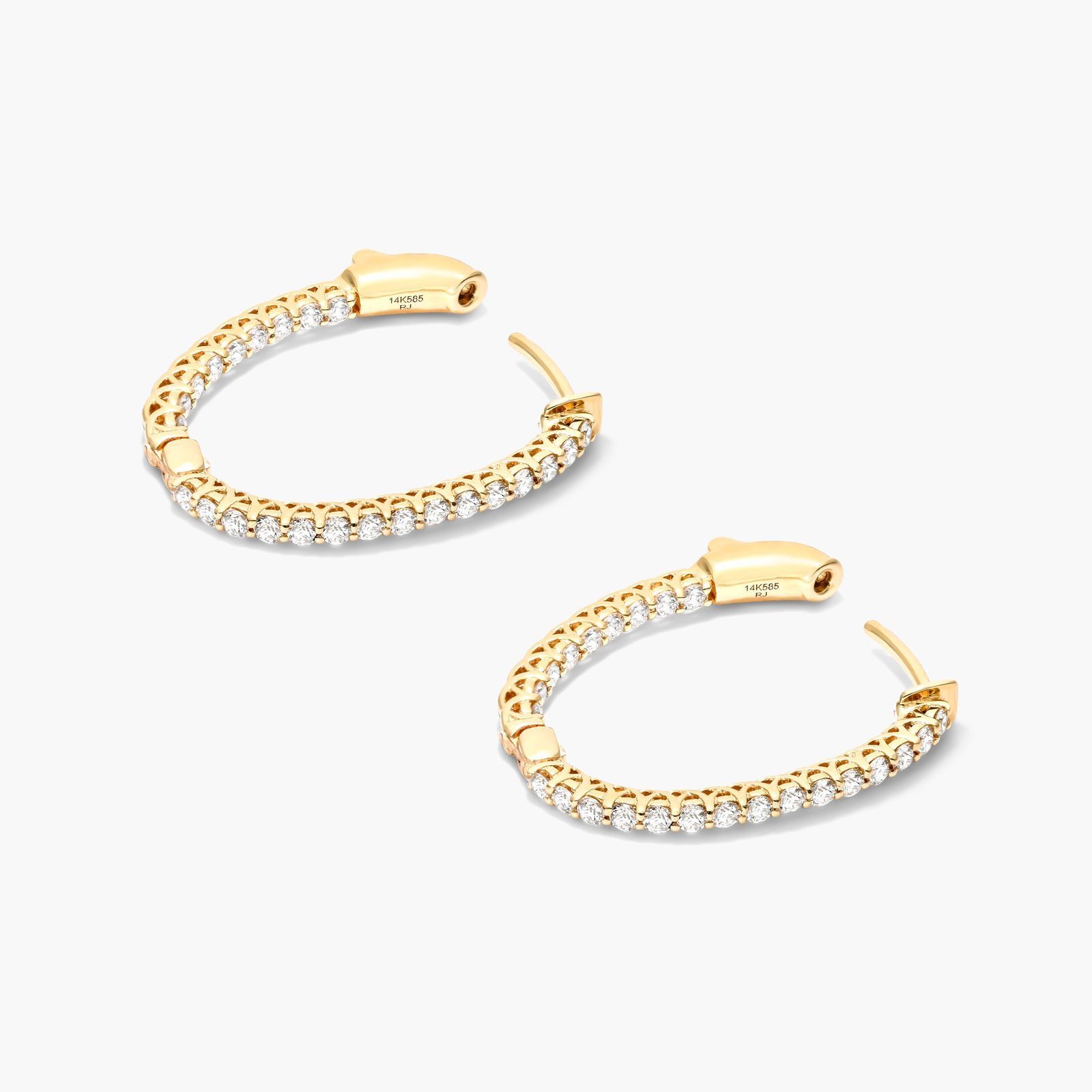 Lucida 1 CTW Diamond Hoop Earrings In 14K Yellow Gold
