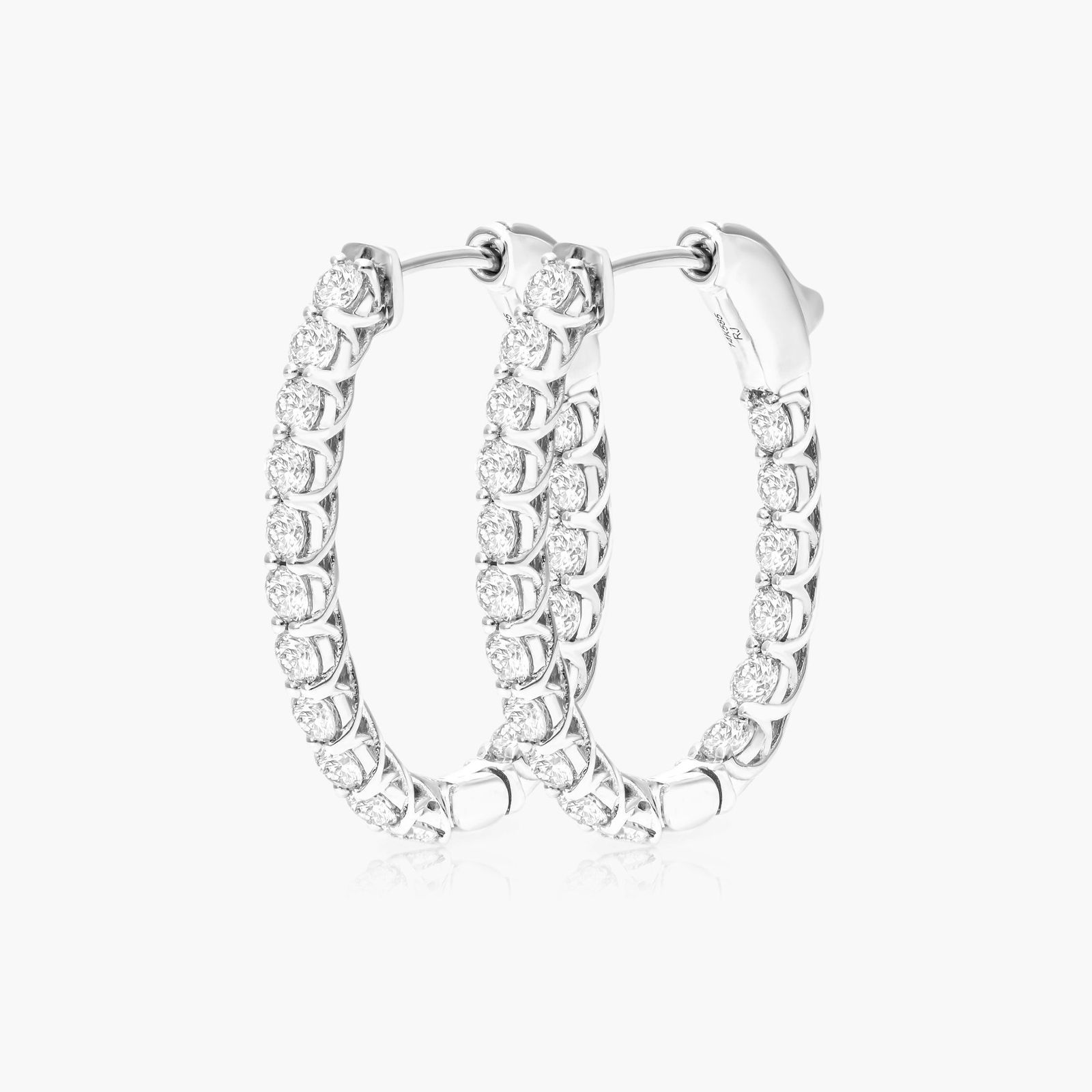 Lucida 2 CTW Diamond Hoop Earrings In 14K White Gold