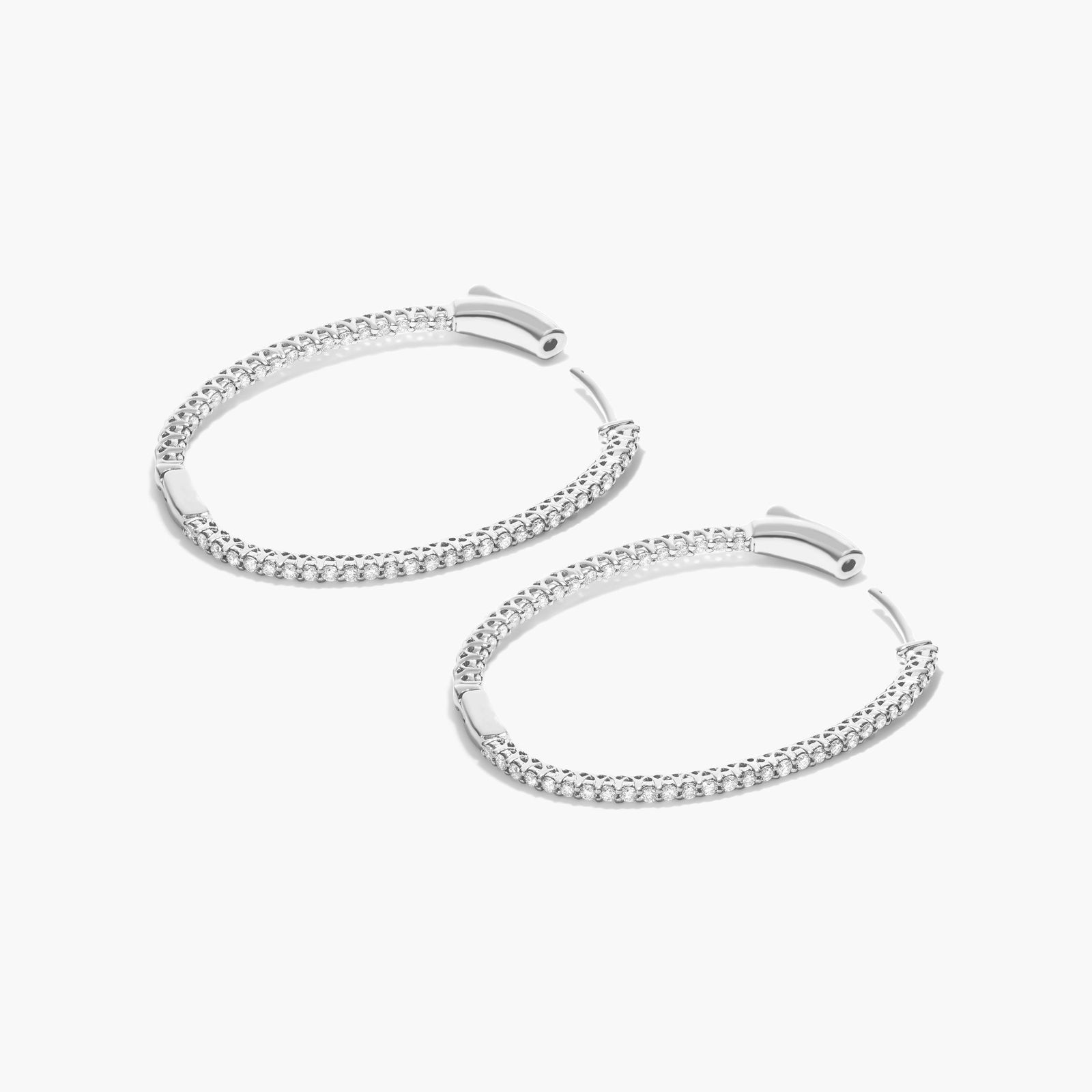 Lucida 1 CTW Diamond Hoop Earrings In 14K White Gold