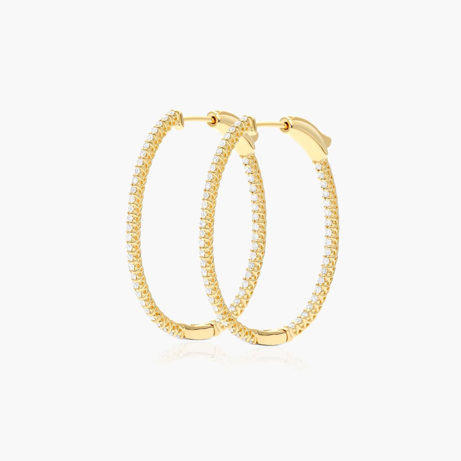 Lucida 1 CTW Diamond Hoop Earrings In 14K Yellow Gold