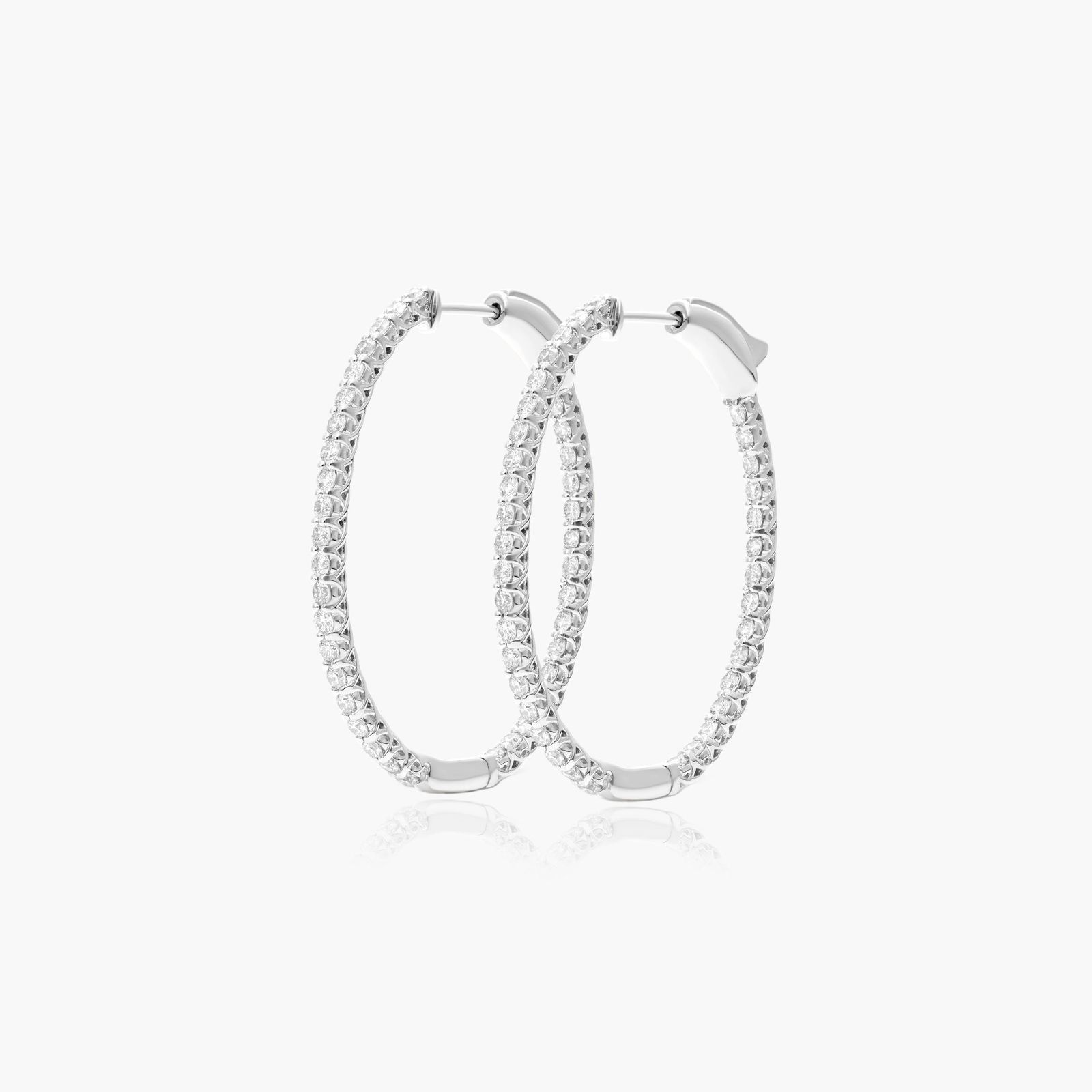 Lucida 2 CTW Diamond Hoop Earrings In 14K White Gold