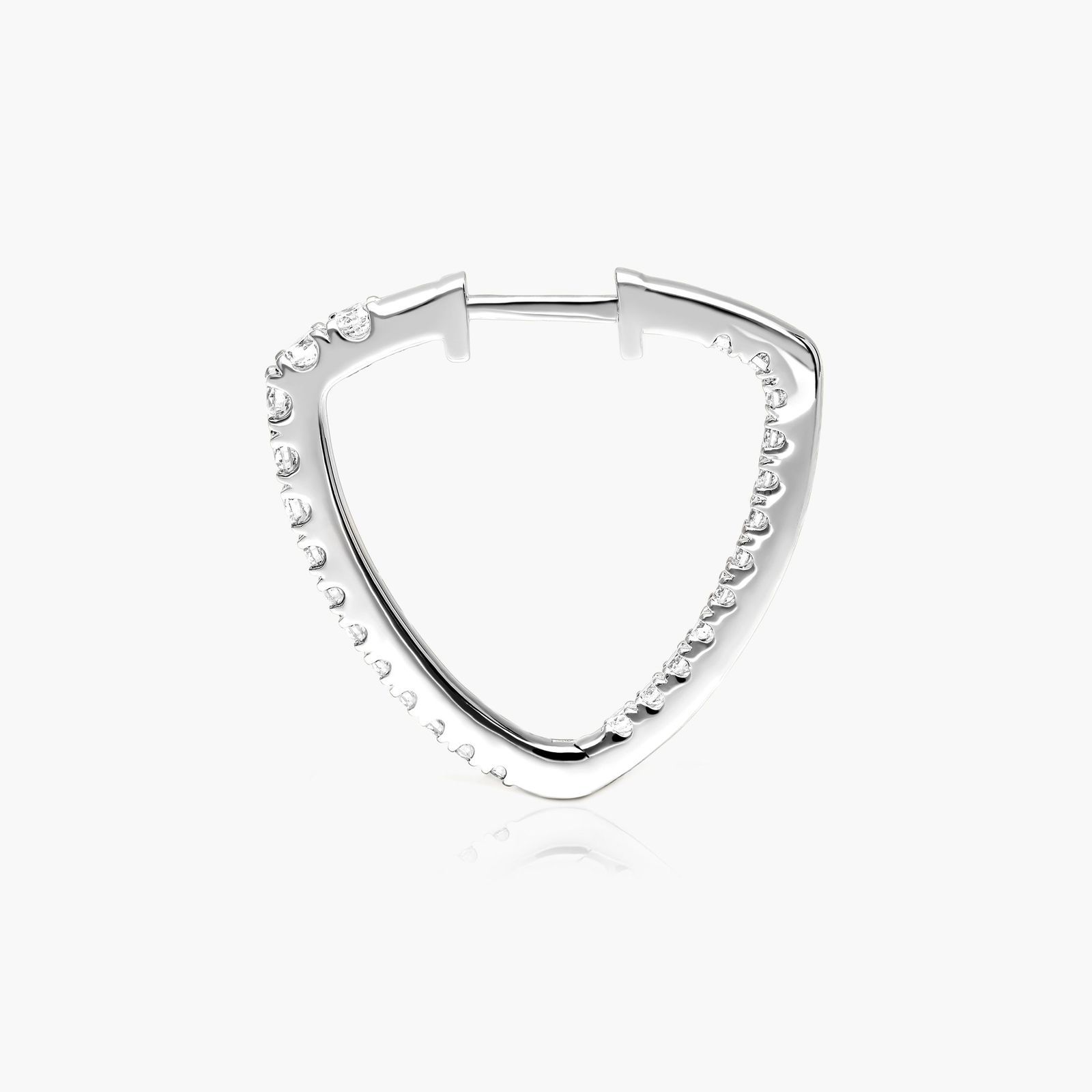 Inside Out Triangle 1 CTW Diamond Hoop Earrings In Platinum