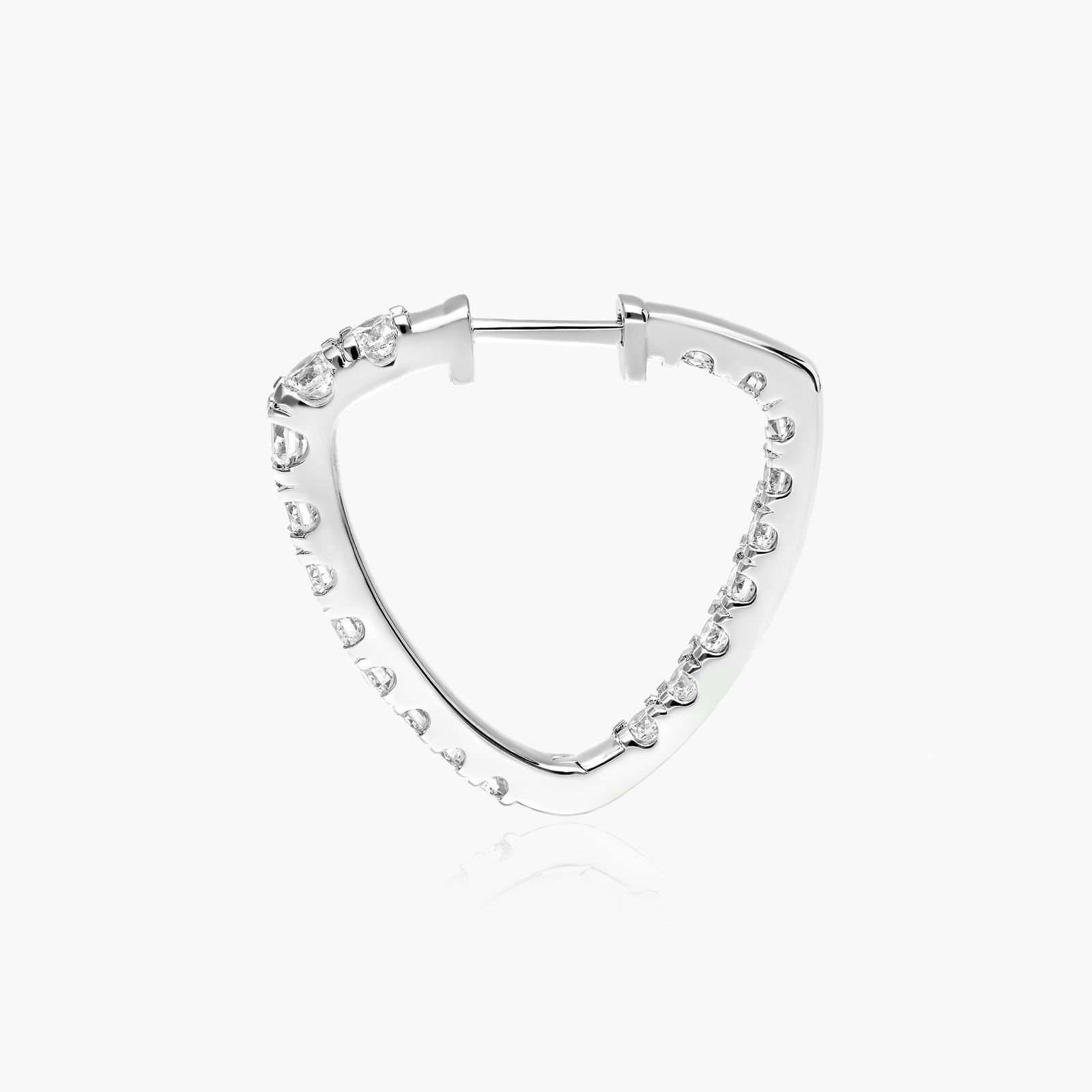 Inside Out Triangle 2 CTW Diamond Hoop Earrings In Platinum