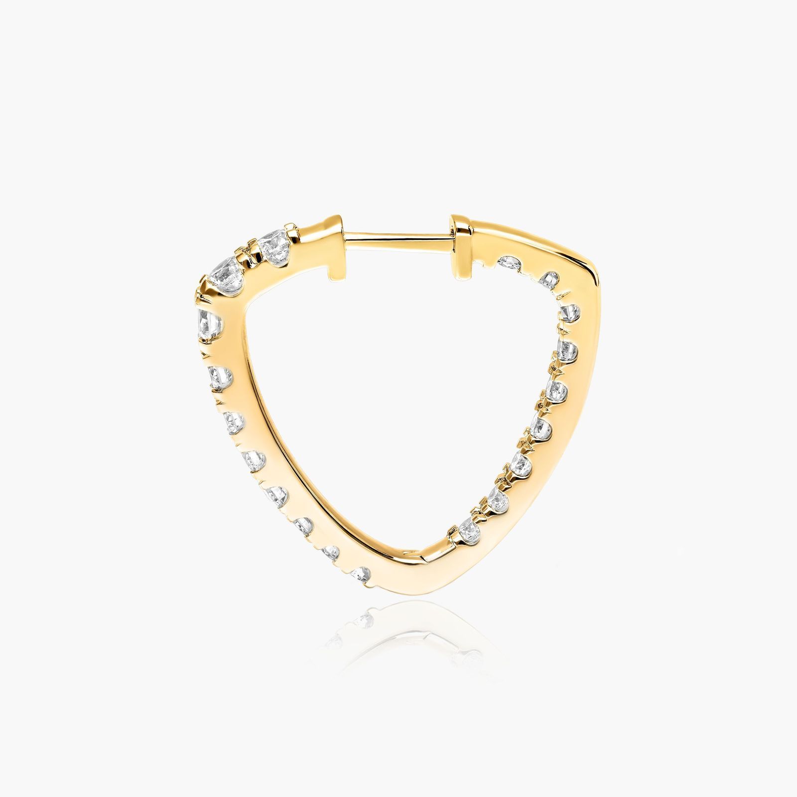 Inside Out Triangle 2 CTW Diamond Hoop Earrings In 14K Yellow Gold