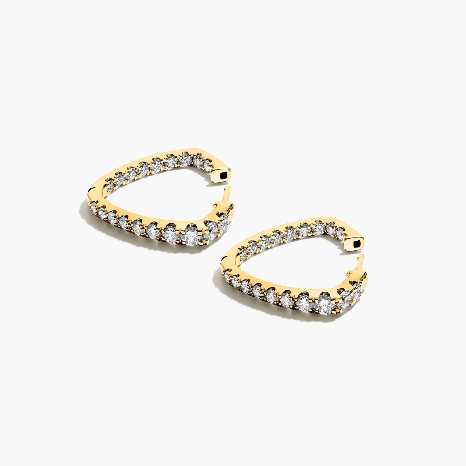 Inside Out Triangle 3 CTW Diamond Hoop Earrings In 14K Yellow Gold