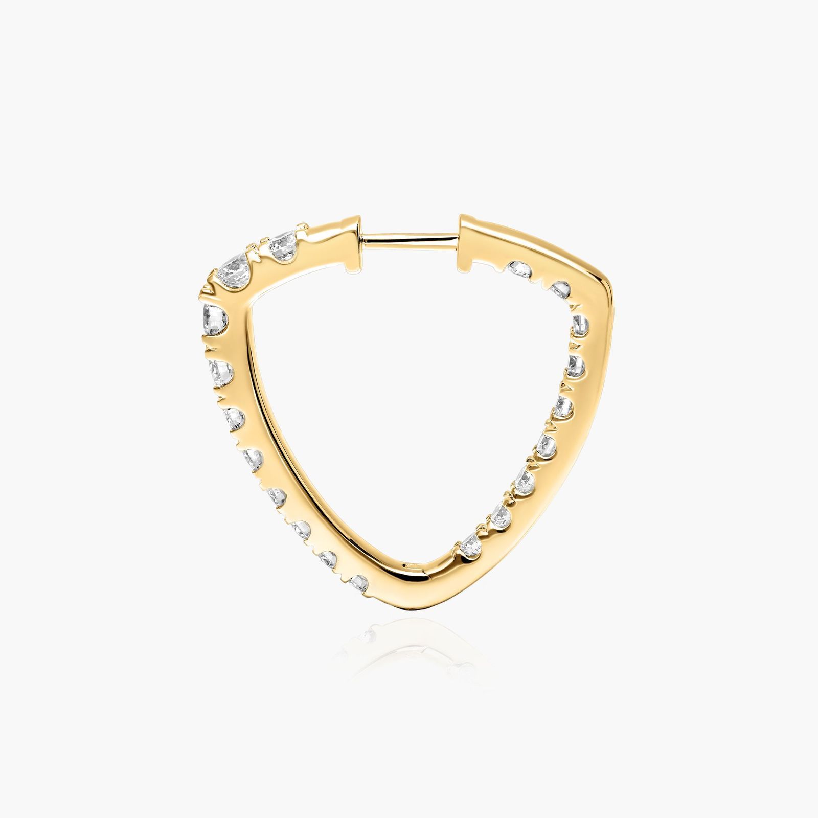 Inside Out Triangle 3 CTW Diamond Hoop Earrings In 14K Yellow Gold