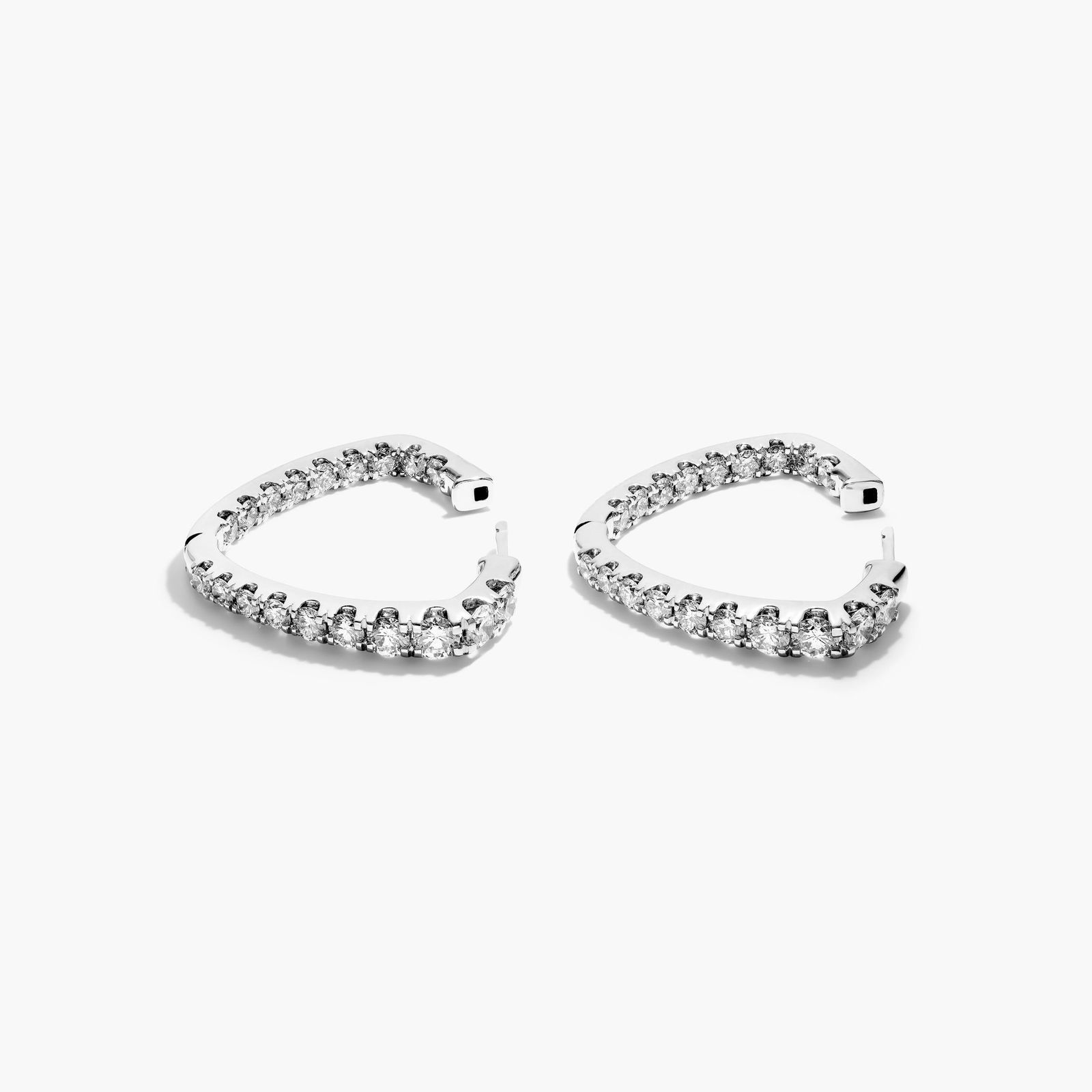 Inside Out Triangle 4 CTW Diamond Hoop Earrings In Platinum