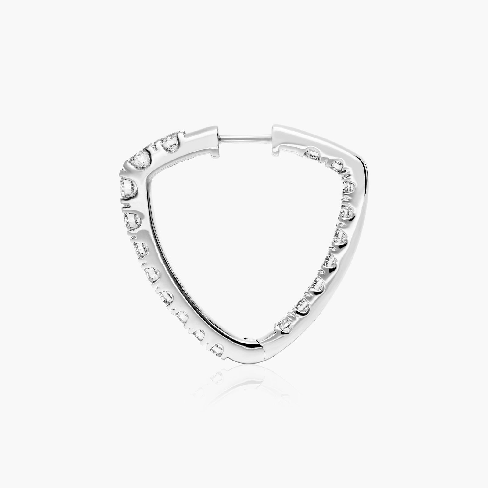 Inside Out Triangle 4 CTW Diamond Hoop Earrings In Platinum