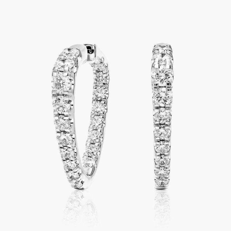 Inside Out Triangle 5 CTW Diamond Hoop Earrings In Platinum