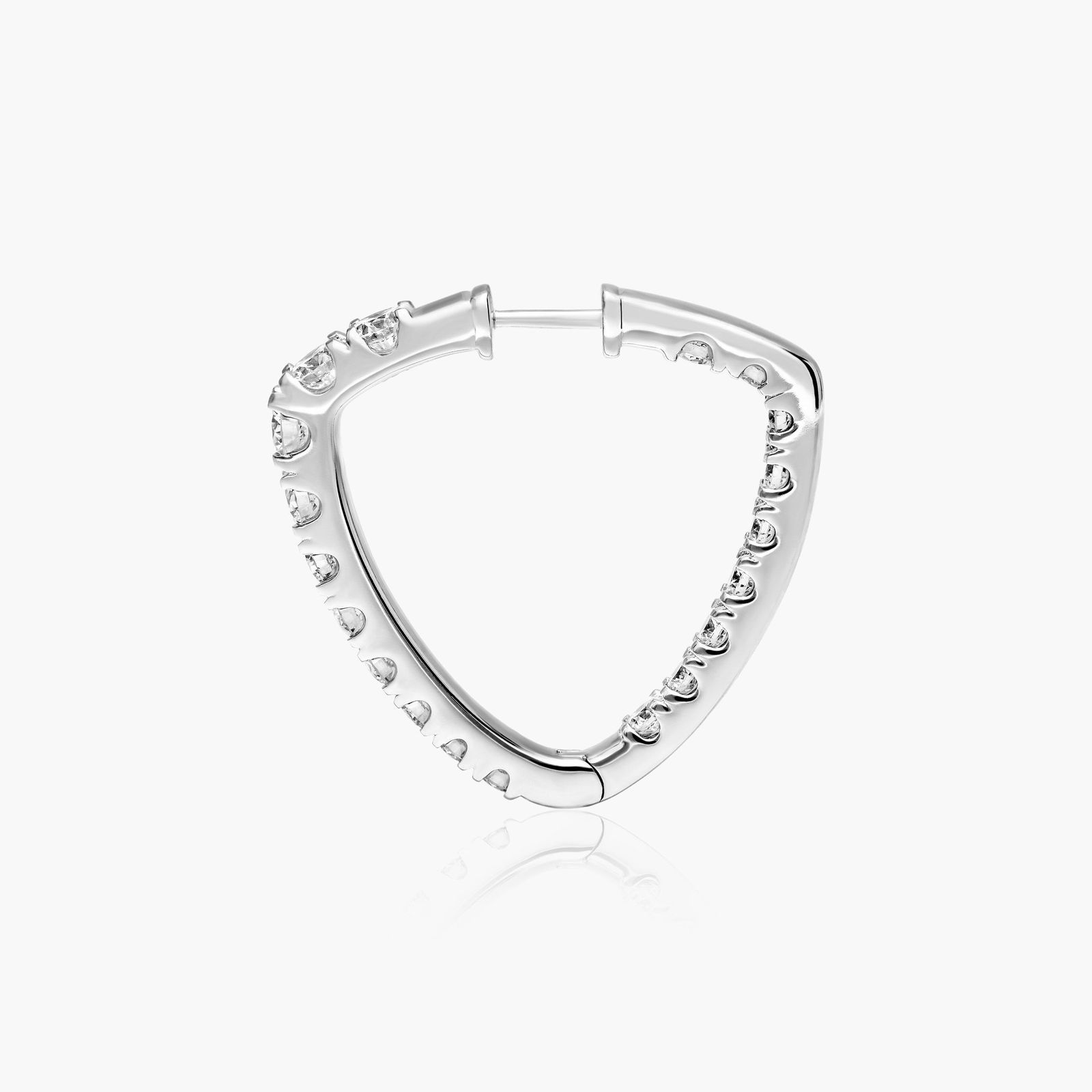 Inside Out Triangle 5 CTW Diamond Hoop Earrings In 14K White Gold