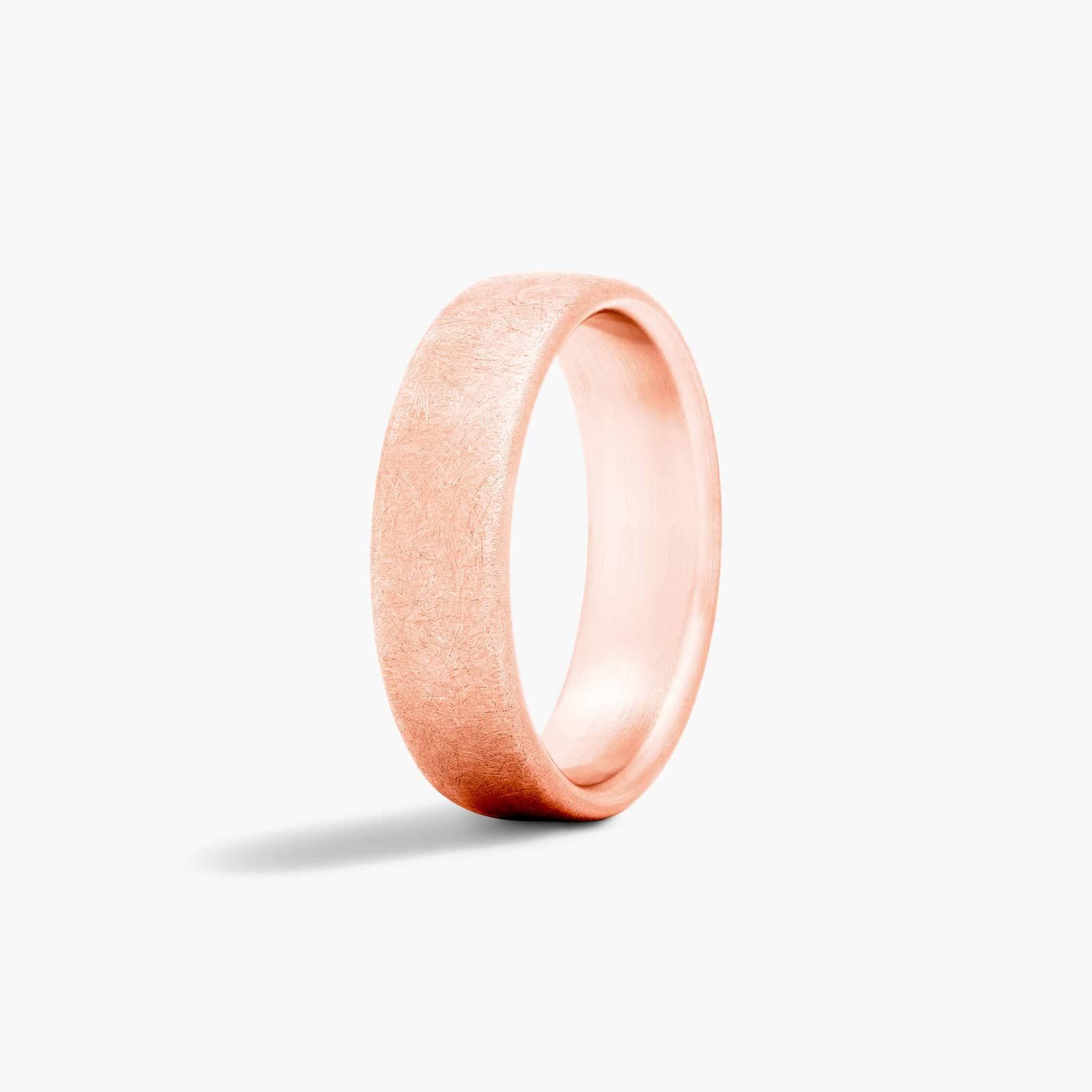 Comfort Fit Swirl Finish Men's Wedding Band In 14K Rose Gold (6.50mm)