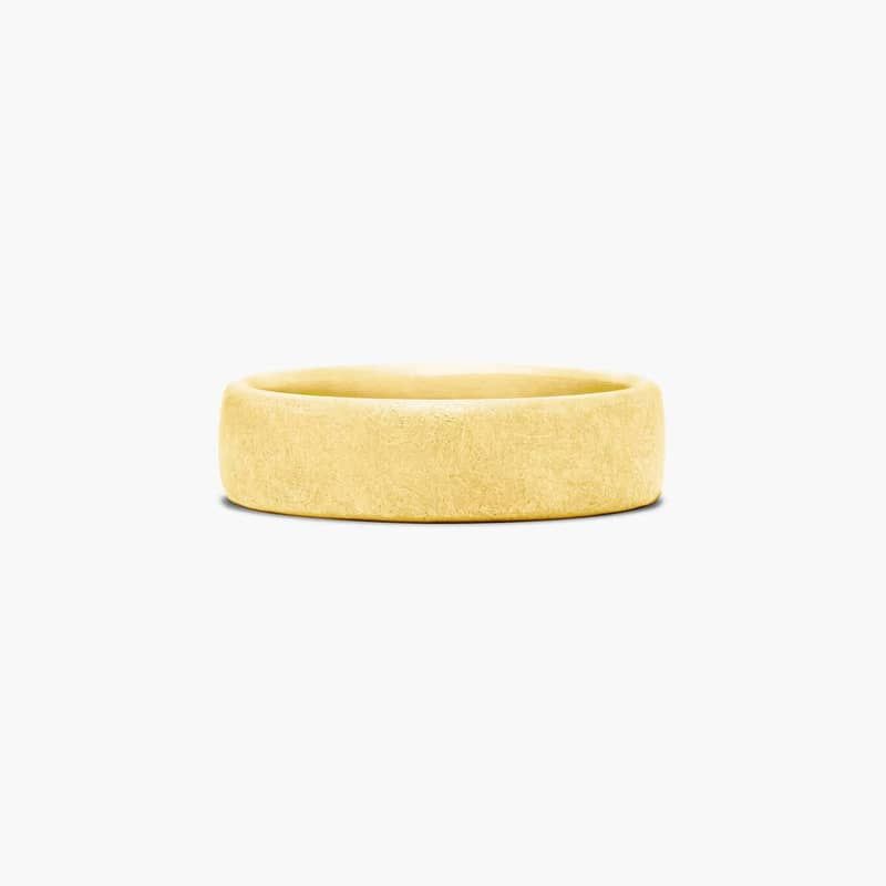 Comfort Fit Swirl Finish Men's Wedding Band In 14K Yellow Gold (6.50mm)