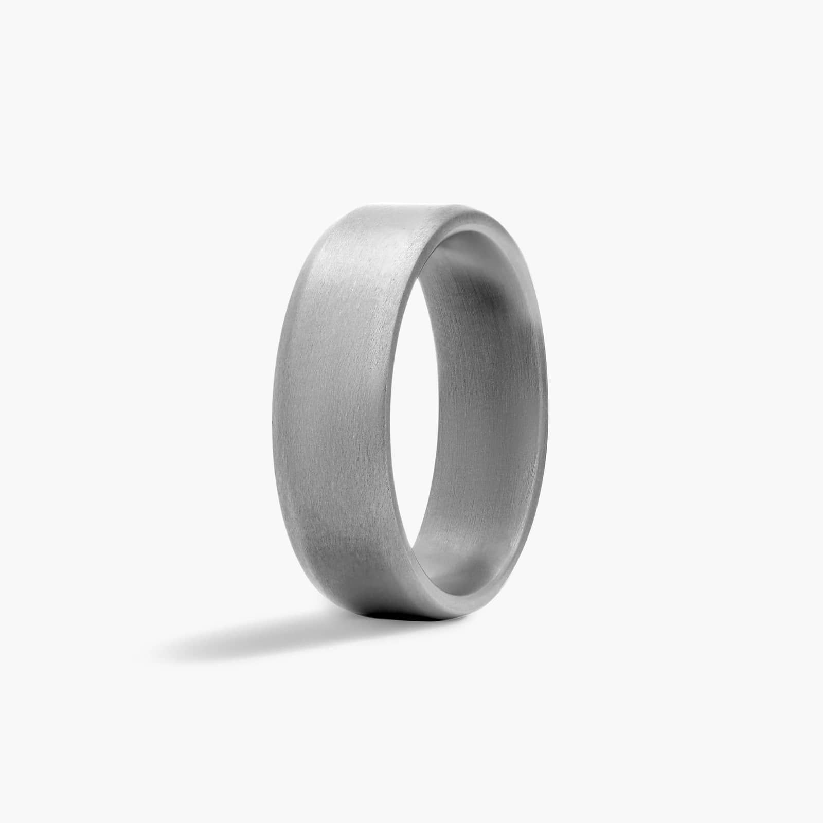 Comfort Fit Satin Finish Beveled Edge Men's Wedding Band In Tantalum (7.00mm)
