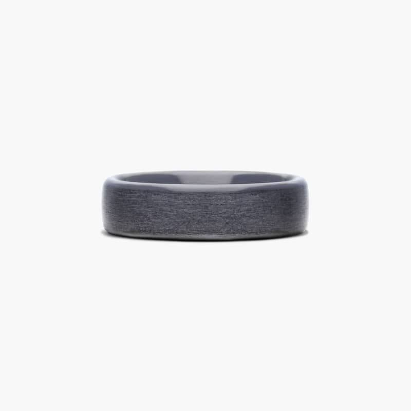 Comfort Fit Satin Finish Men's Wedding Band In Black Titanium (6.50mm)