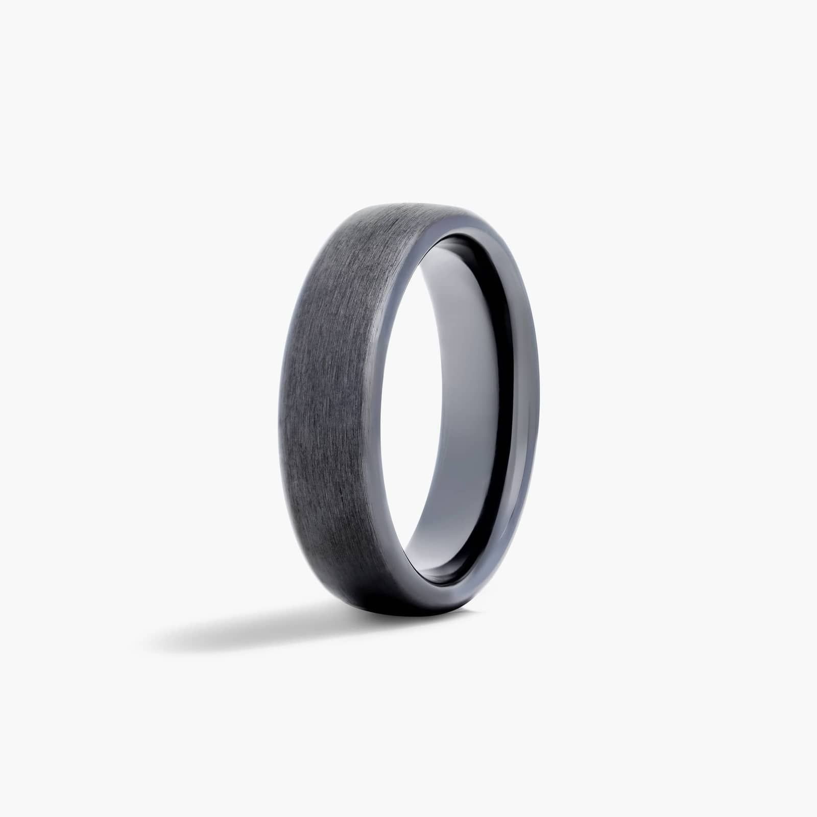 Comfort Fit Satin Finish Men's Wedding Band In Black Titanium (6.50mm)
