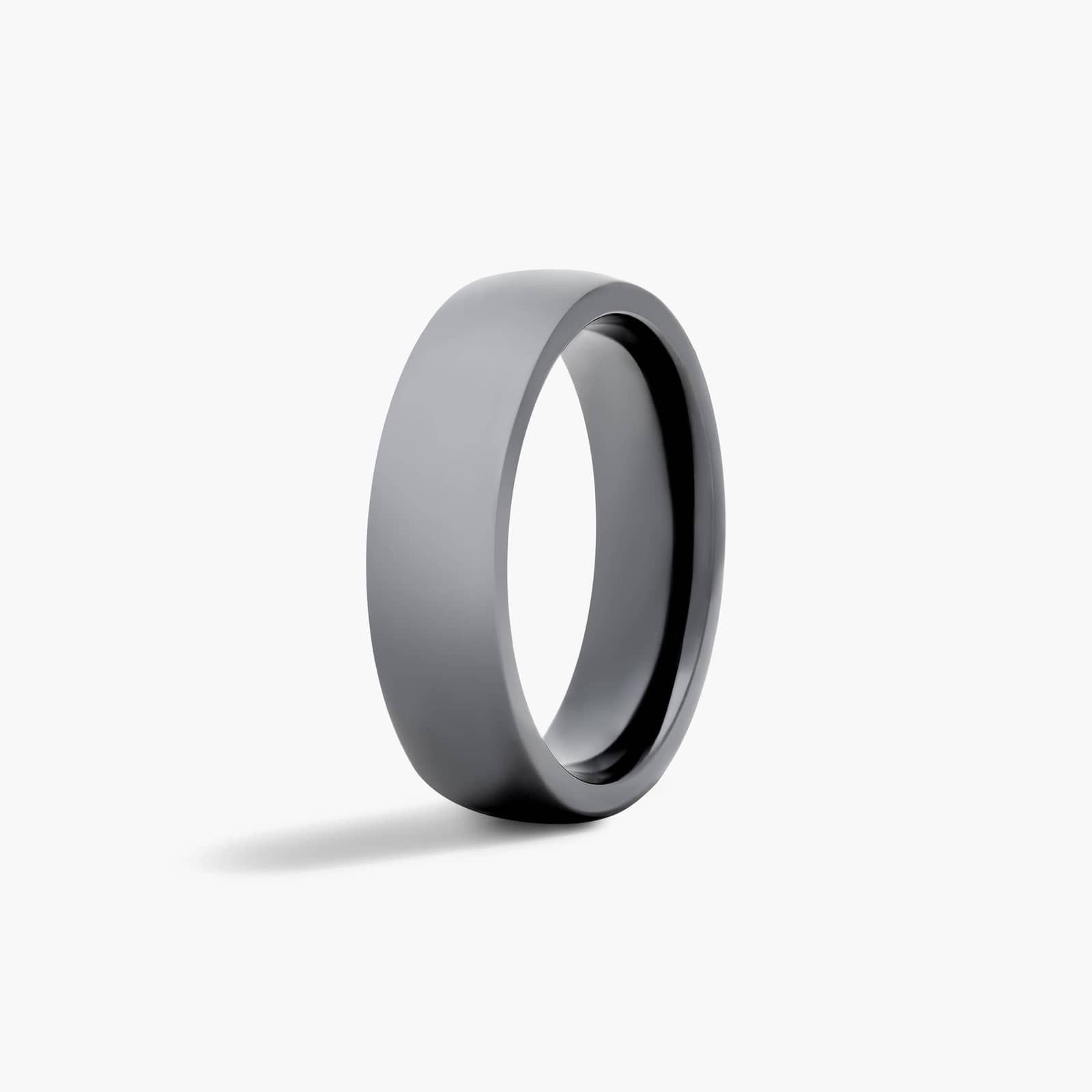 Comfort Fit Domed High Polish Men's Wedding Band In Black Titanium (6.00mm)
