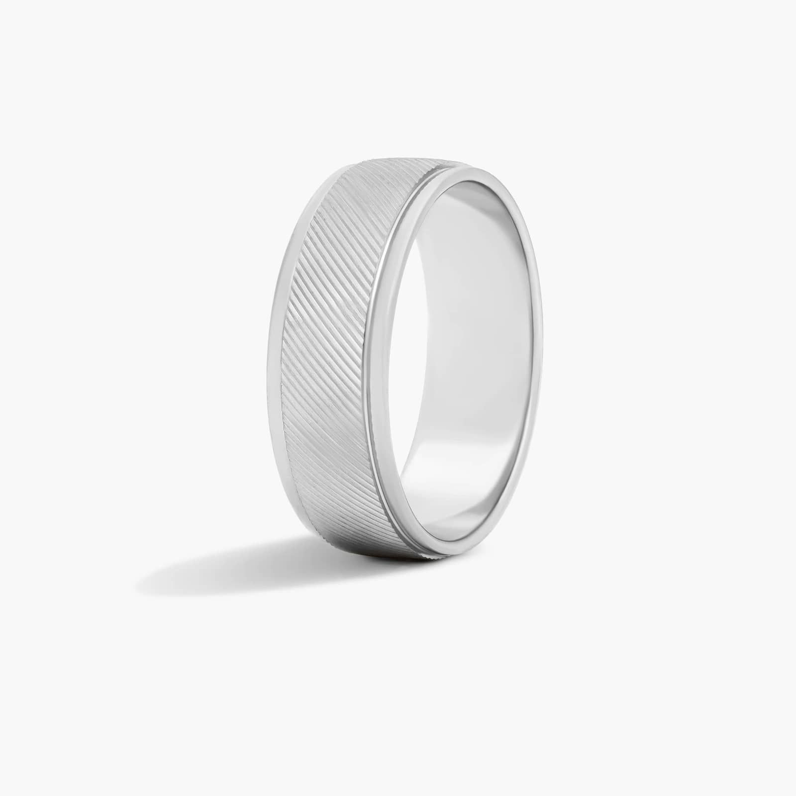Oblique Design Men's Wedding Band In Platinum (7.00mm)