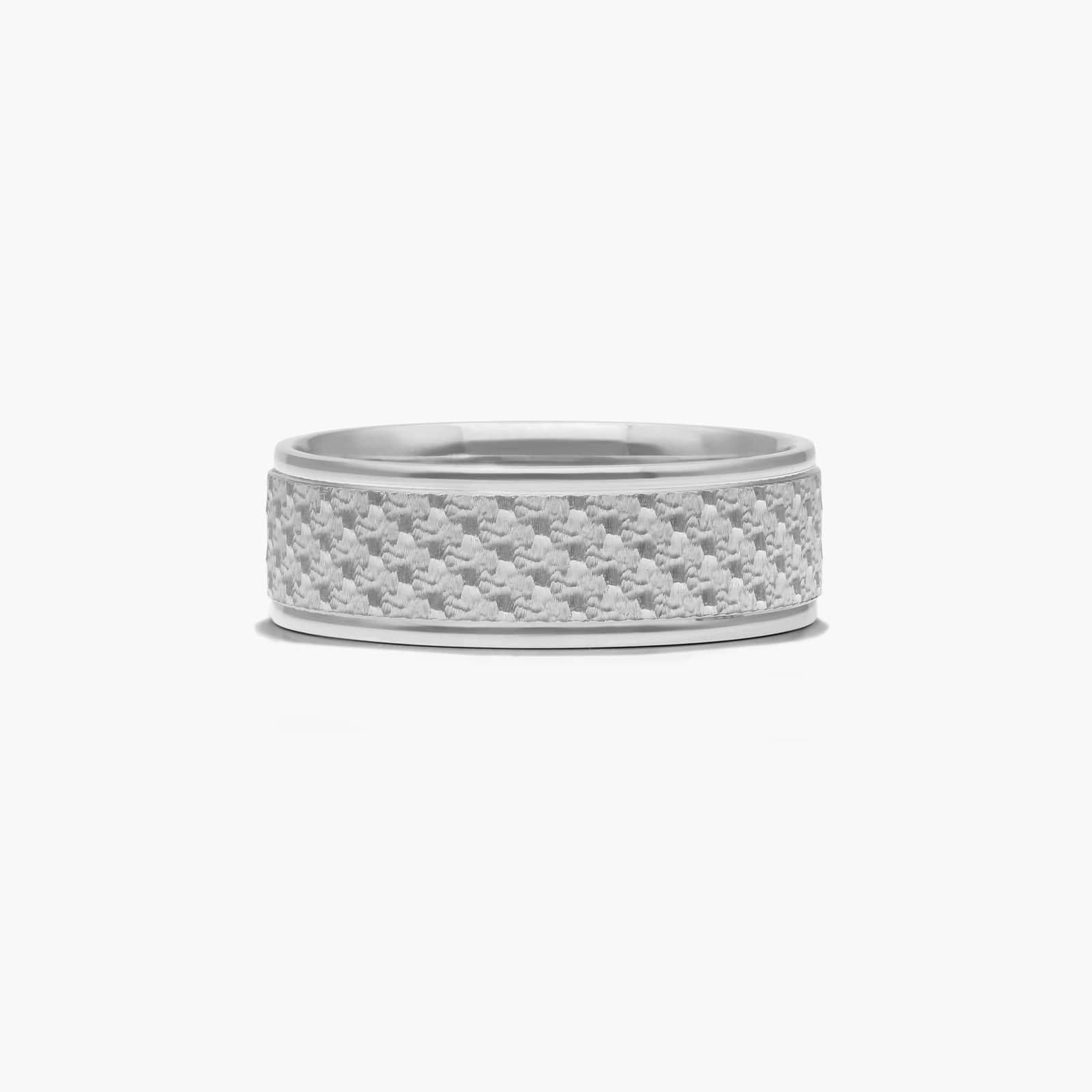 Diamond Pattern Design Men's Wedding Band In Platinum (7.00mm)