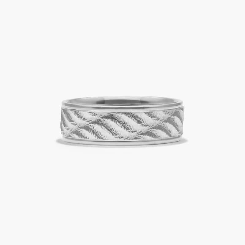 Wave Design Men's Wedding Band In Platinum (7.00mm)