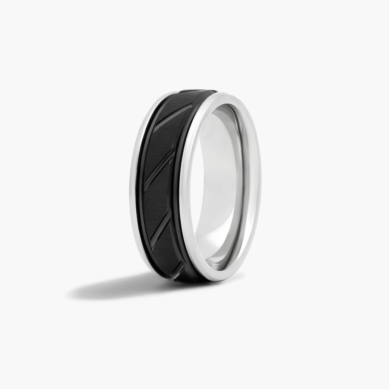 Comfort Fit Diagonal Center Men's Wedding Band In Cobalt (8.00mm)
