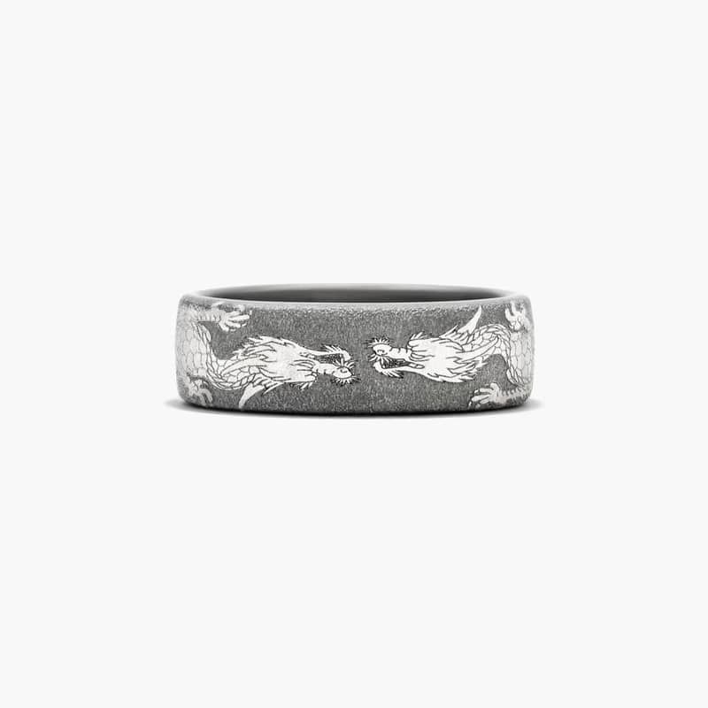 Dragon Men's Wedding Band In Tantalum (7.50mm)