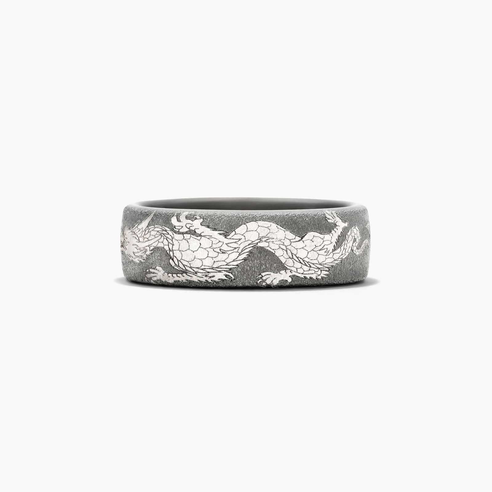Dragon Men's Wedding Band In Tantalum (7.50mm)